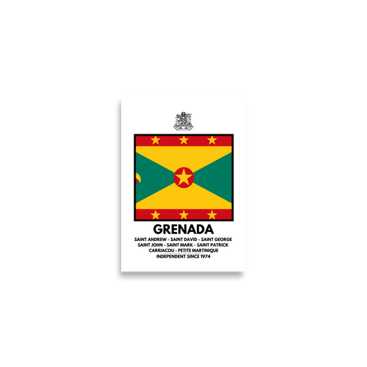 Grenada Flag and Parishes poster