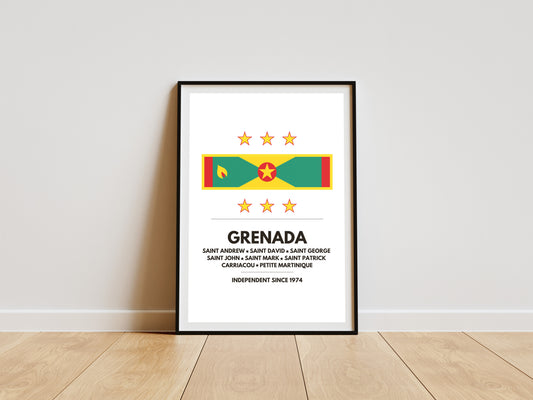 Grenada Flag Banner Poster